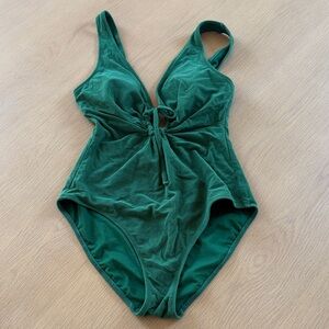 Aerie Emerald Green One-Piece Swimsuit with Front Tie